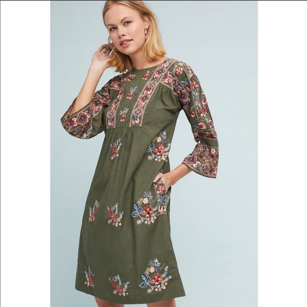 Anthro Seen Worn Kept Olivia Embroidered Dress